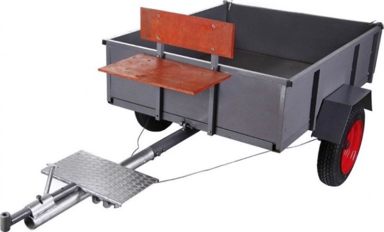 Тележка DDE прицепная (складная, 400кг, кузов 1300x1100x350) разгрузка - способом опрокидывания [00.07.03.00.00]