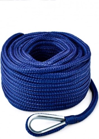 Трос (конец) якорный SKIPPER плетеный, 10мм*30м, нейлон синий [SK-TANBR1030BL]