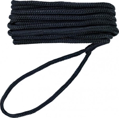 Трос швартовый с огоном SKIPPER плетеный, 14мм*7,62м, нейлон черный [SK-TDNBR14762B]