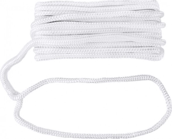 Трос швартовый с огоном SKIPPER плетеный, 8мм*6,1м, нейлон белый [SK-TDNBR861W]