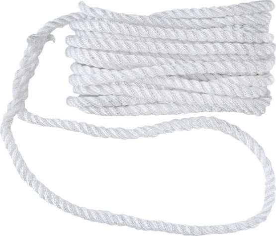 Трос швартовый с огоном SKIPPER трехпрядный, 10мм*6,1м, нейлон белый [SK-TDN3ST1061W]