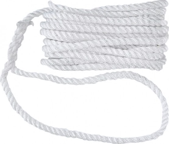 Трос швартовый с огоном SKIPPER трехпрядный, 10мм*7,62м, нейлон белый [SK-TDN3ST10762W]