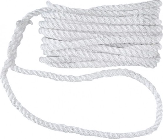 Трос швартовый с огоном SKIPPER трехпрядный, 12мм*10,67м, нейлон белый [SK-TDN3ST121067W]