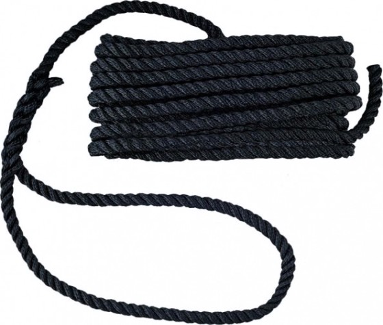 Трос швартовый с огоном SKIPPER трехпрядный, 12мм*10,67м, нейлон черный [SK-TDN3ST121067B]