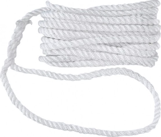 Трос швартовый с огоном SKIPPER трехпрядный, 12мм*7,62м, нейлон белый [SK-TDN3ST12762W]
