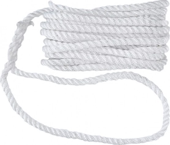 Трос швартовый с огоном SKIPPER трехпрядный, 16мм*7,62м, нейлон белый [SK-TDN3ST16762W]