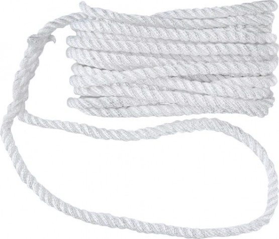 Трос швартовый с огоном SKIPPER трехпрядный, 6мм*10,67м, нейлон белый [SK-TDN3ST61067W]