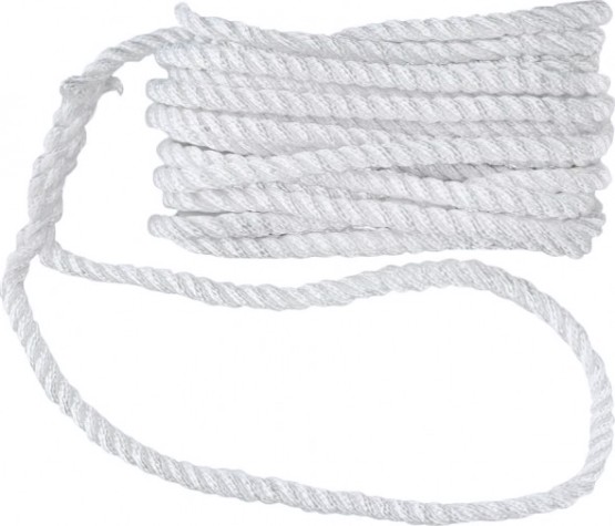 Трос швартовый с огоном SKIPPER трехпрядный, 6мм*6,1м, нейлон белый [SK-TDN3ST661W]