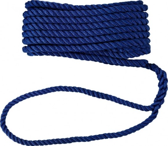 Трос швартовый с огоном SKIPPER трехпрядный, 6мм*6,1м, нейлон синий [SK-TDN3ST661BL]