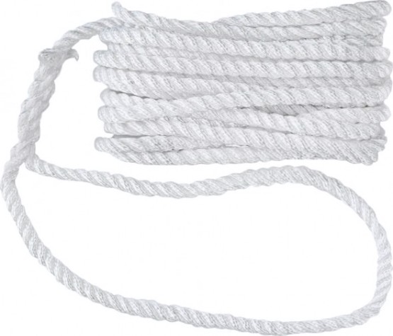 Трос швартовый с огоном SKIPPER трехпрядный, 6мм*7,62м, нейлон белый [SK-TDN3ST6762W]