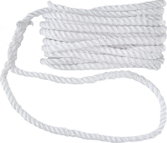 Трос швартовый с огоном SKIPPER трехпрядный, 8мм*10,67м, нейлон белый [SK-TDN3ST81067W]
