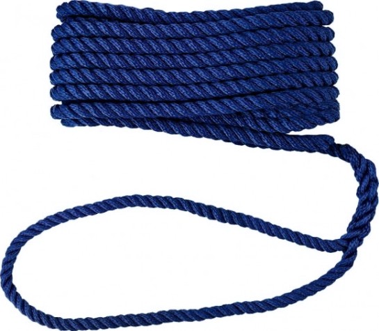 Трос швартовый с огоном SKIPPER трехпрядный, 8мм*6,1м, нейлон синий [SK-TDN3ST861BL]