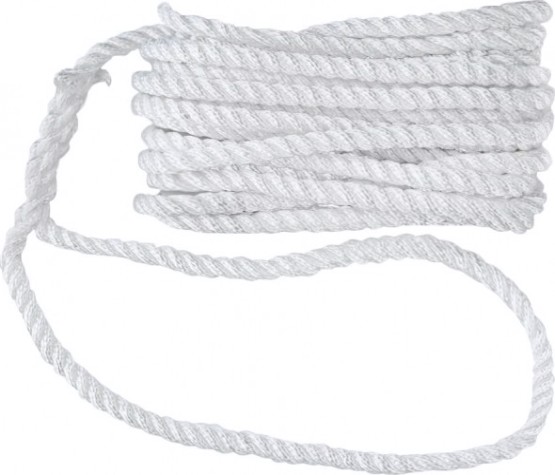 Трос швартовый с огоном SKIPPER трехпрядный, 8мм*7,62м, нейлон белый [SK-TDN3ST8762W]