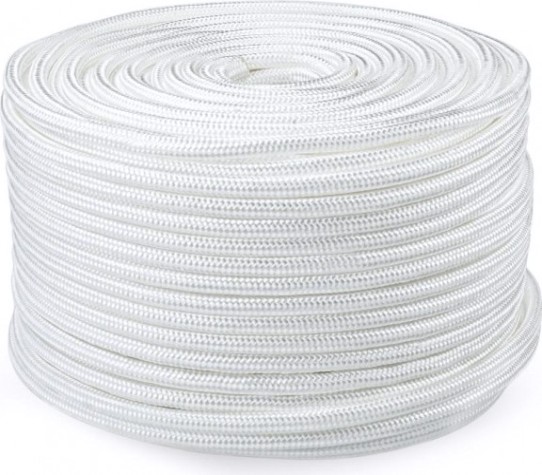 Трос якорный, швартовый, для кранца SKIPPER плетеный, 12мм*100м, нейлон белый [SK-TUNBR12100W]