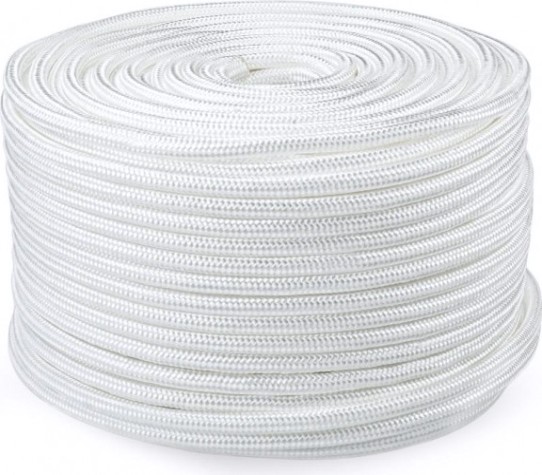 Трос якорный, швартовый, для кранца SKIPPER плетеный, 14мм*100м, нейлон белый [SK-TUNBR14100W]