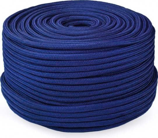 Трос якорный, швартовый, для кранца SKIPPER плетеный, 6мм*100м, нейлон синий [SK-TUNBR6100BL]