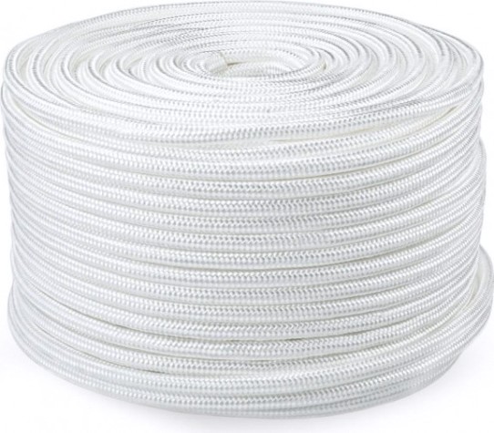 Трос якорный, швартовый, для кранца SKIPPER плетеный, 8мм*100м, нейлон белый [SK-TUNBR8100W]