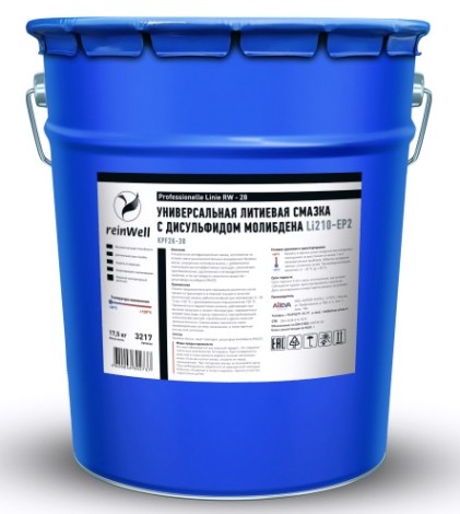 Универсальная литиевая смазка REINWELL RW-28+MoS2 с дисульфидом молибдена 17.5 кг [3217]