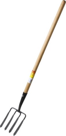 Вилы GRINDA 180х220х1300 мм копальные кованые, четырехрогие, с деревянным чере [39722]